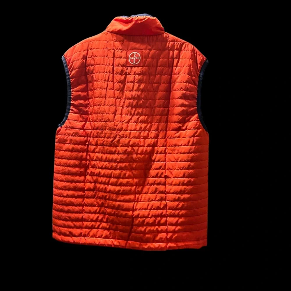 Red Quilted Sleeveless Vest with Logo